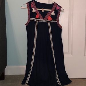 Red Camel Boho Tassel Dress